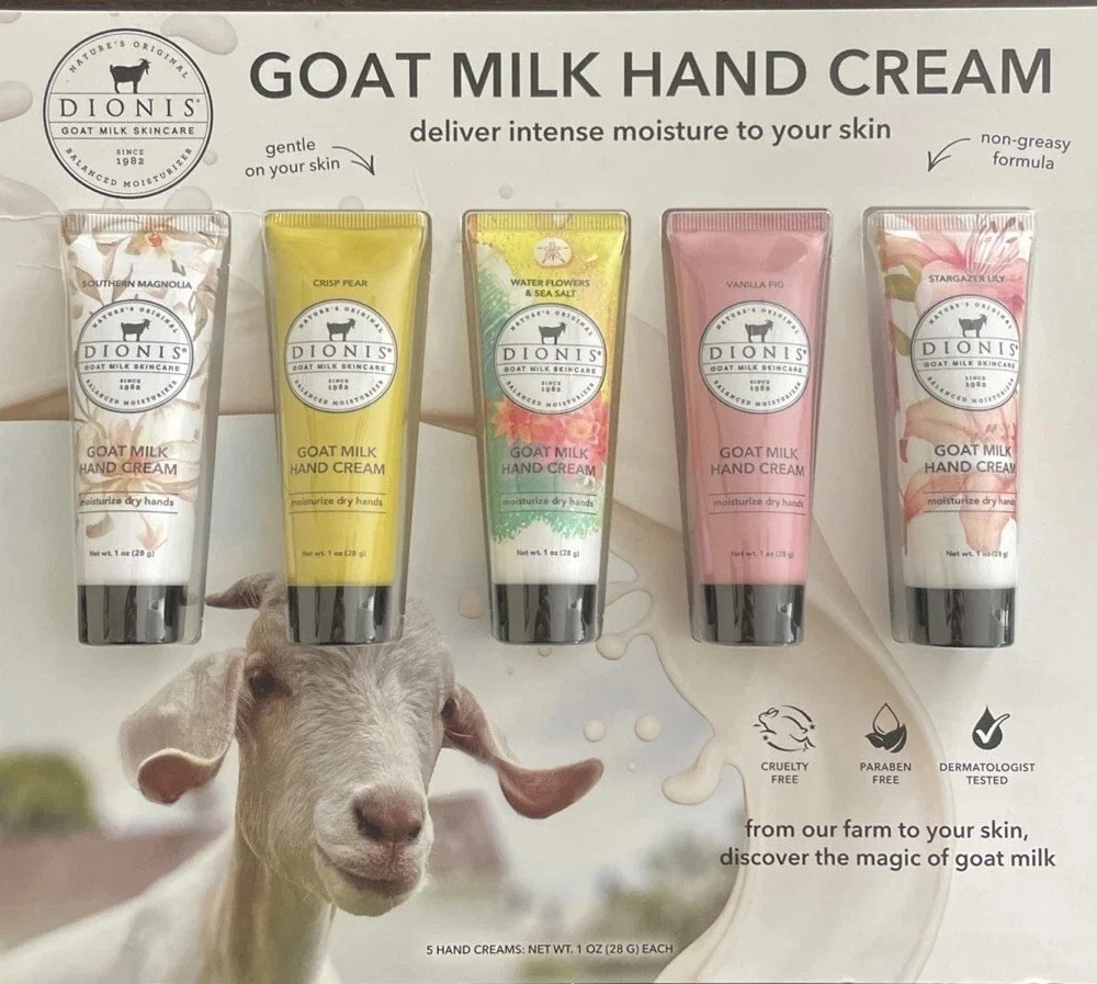 Dionis Goat Milk Hand Creams - 5 Pack of 1 oz each. Sealed