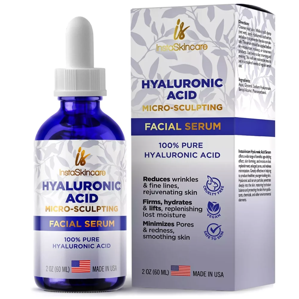 Hyaluronic Acid Anti-aging Serum for Face - 100% Pure Medical Formula - 2 oz