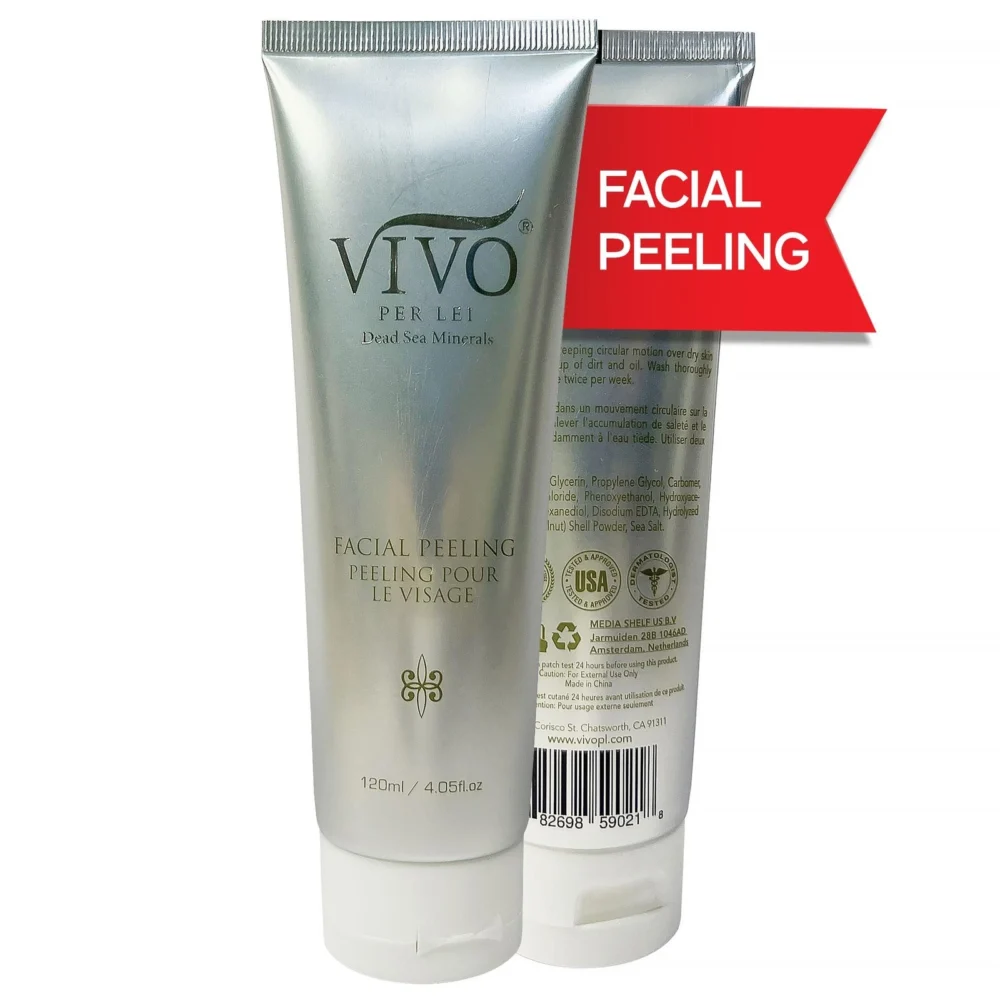 Vivo Per Lei Facial Peeling Gel Tube – Exfoliating Face Scrub - 4.05 Fl. Oz