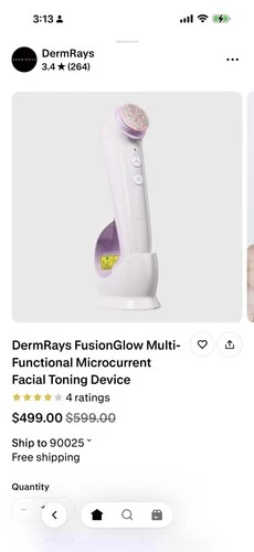 DermRays FusionGlow MultiFunctional Microcurrent Facial ToningDevice